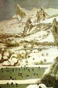 Pieter Bruegel detalj fran jagarna i snon,januari painting